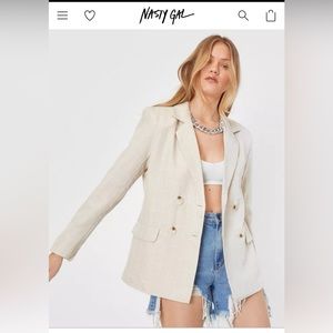 Nasty Gal Checked Oversized Blazer